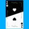 Playing card Deuce of Hearts, black and white modern design. Standard size poker, poker, casino, . 3D render, 3D illustration