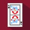 Playing card. the icon picture is easy. CLUB KING. NEW YEAR SANTA CLAUS. CHRISTMAS SUBJECT. with white a basis substrate. i