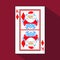 Playing card. the icon picture is easy. DIAMONT KING. NEW YEAR SANTA CLAUS. CHRISTMAS SUBJECT. with white a basis substrate.