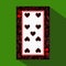 Playing card. the icon picture is easy. HEART NINE 9 about dark region boundary. a illustration on green background. applic
