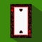 Playing card. the icon picture is easy. HEART TWO 2 about dark region boundary. a illustration on green background. applica