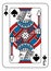 Playing Card Jack of Spades Red Blue and Black