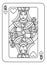 Playing Card Queen of Hearts Black and White