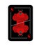 Playing card Satan. Conceptual new card devil. Dreaded red horne