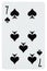 Playing card seven of spades isolated on white