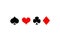 Playing Card Suit Icon Symbol Set