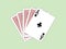Playing Cards - Ace of clubs and four cards