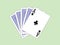 Playing Cards - Ace of clubs and four cards