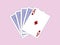 Playing Cards - Ace of diamonds and four cards