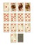 Playing cards of Diamonds suit in vintage style isolated on whit