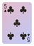 Playing cards, Five of clubs