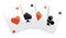 Playing cards four aces poker hand