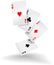 Playing cards four aces poker hand