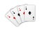 Playing cards. Four aces on white background