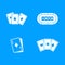Playing cards icon blue set vector