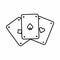 Playing cards icon, outline style