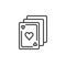 Playing cards line icon