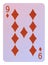 Playing cards, Nine of diamonds