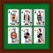 Playing cards poker kings and queen spade and diamond green background