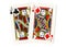 Playing cards showing a pair of jacks.