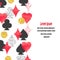 Playing cards suits background. Poker border