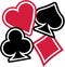 Playing cards Suits spades hearts diamonds clubs