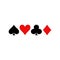 Playing cards symbols. Diamonds, spades, clubs and hearts icon set.