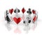 Playing cards symbols - heart, club, diamond and spade 3d icons