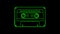 Playing Cassette green black glowing tape seamless loop animation motion graphics