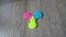 Playing with the colorful Fidget Spinner. Toy spinner