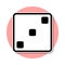 playing dorsum three sticker icon. Simple thin line, outline vector of web icons for ui and ux, website or mobile application