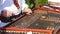 Playing the dulcimer folk musical instrument from Europe, playing the cymbals, cymbal, a young man playing cymbals