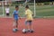 The playing football of boys in shenzhen shekou sports center