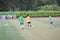 The playing football of Company staff in shenzhen shekou sports center
