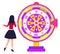Playing Fortune Wheel, Spinning Roulette Vector