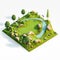 playing golf beautiful green grass mini golf, Generative AI