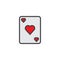 Playing hearts card filled outline icon