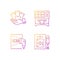 Playing lotto games gradient linear vector icons set