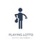 Playing Lotto icon. Trendy flat vector Playing Lotto icon on white background from Activity and Hobbies collection