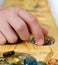 Playing mancala at home, mancala intelligence game on carpet