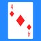 Playing poker card four icon image.