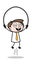 Playing Skipping Rope - Office Businessman Employee Cartoon Vector Illustration