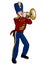 Playing trumpet