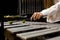 Playing the vibraphone closeup