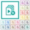 Playlist tools flat color icons with quadrant frames