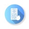 Playphone blue flat design long shadow glyph icon