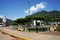 Plaza with an arch that expresses the entrance to the Amazon in the city of Tingo Maria,