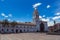 Plaza and Church of Santo Domingo with the monument to Marshal Sucre in the historic center of Quito Capital of Ecuador