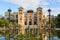 Plaza de America in the sunny morning, Parque de Maria Luisa, Seville, Andalusia, Spain