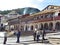 Plaza de Armas Cuzco Peru. The spanish colonial architecture.